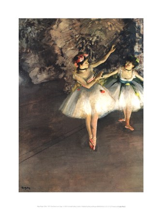 Two Dancers on a Stage Fine-Art Print by Edgar Degas at UrbanLoftArt.com