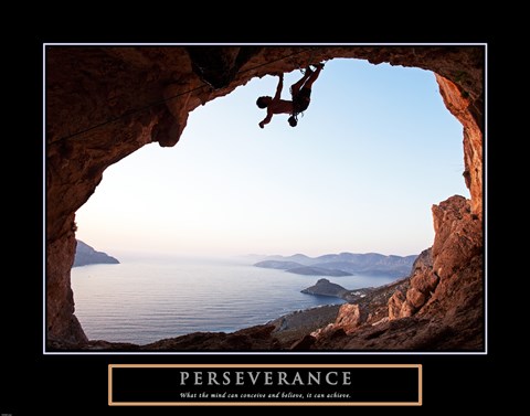 Perseverance-Cliffhanger Fine-Art Print by Unknown at UrbanLoftArt.com