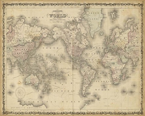 Johnson's Map of the World Fine-Art Print by Scott Johnson at ...