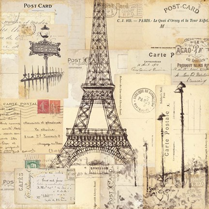 Paris Collage II Fine-Art Print by Pela Studio at UrbanLoftArt.com