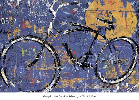Blue Graffiti Bike Fine-Art Print by Daryl Thetford at UrbanLoftArt.com