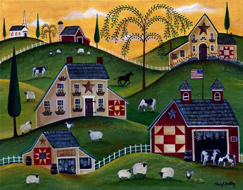 American Organic Herb Sheep Cow Farmland Fine-Art Print by Cheryl ...