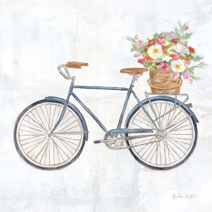 Vintage Bike With Flower Basket II Fine-Art Print by Cynthia Coulter at ...